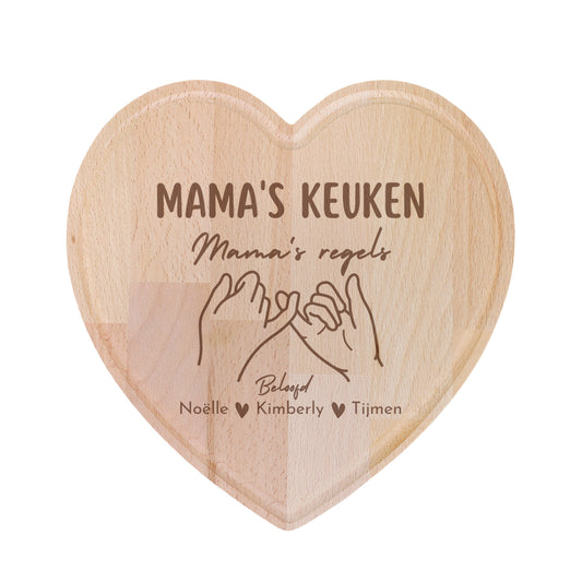 Snijplank hart - Mama's keuken, mama's regels