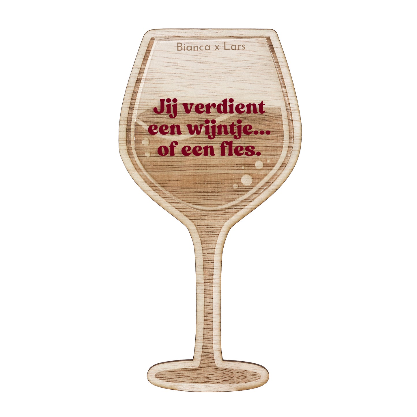 Houten wijnglas