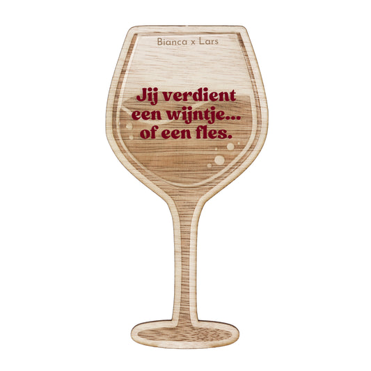Houten wijnglas