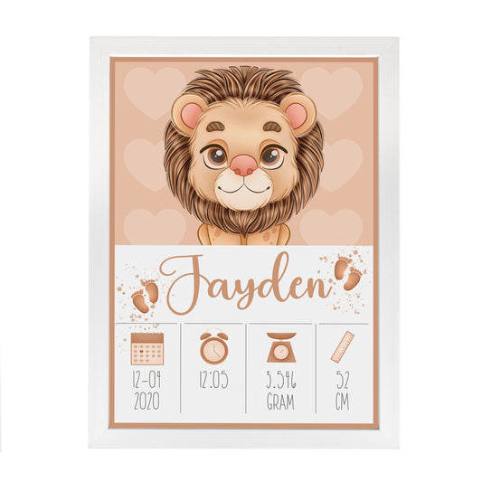 Geboorteposter - Leeuw