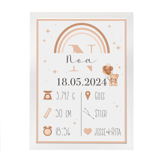 Geboorteposter - Regenboog