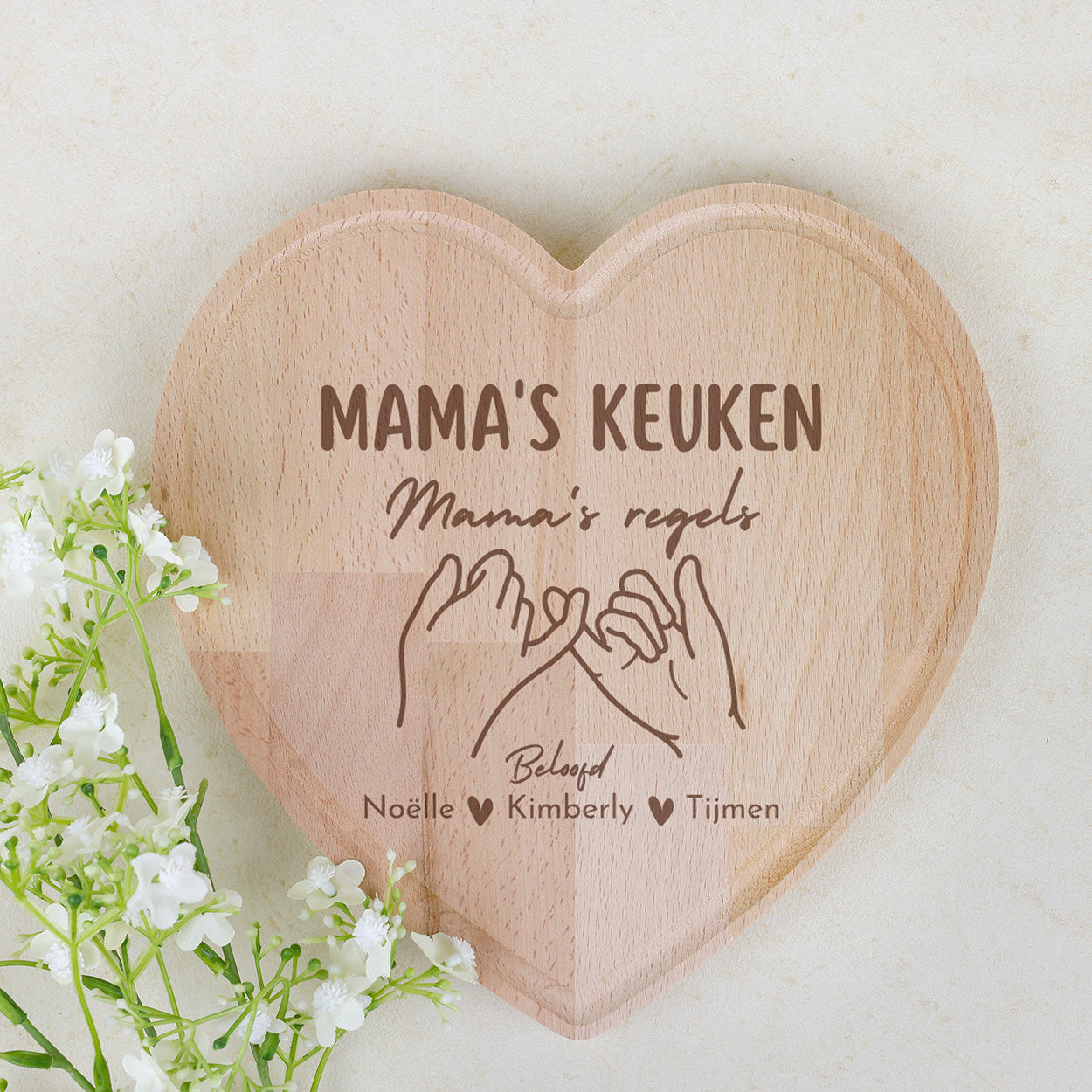 Snijplank hart - Mama's keuken, mama's regels