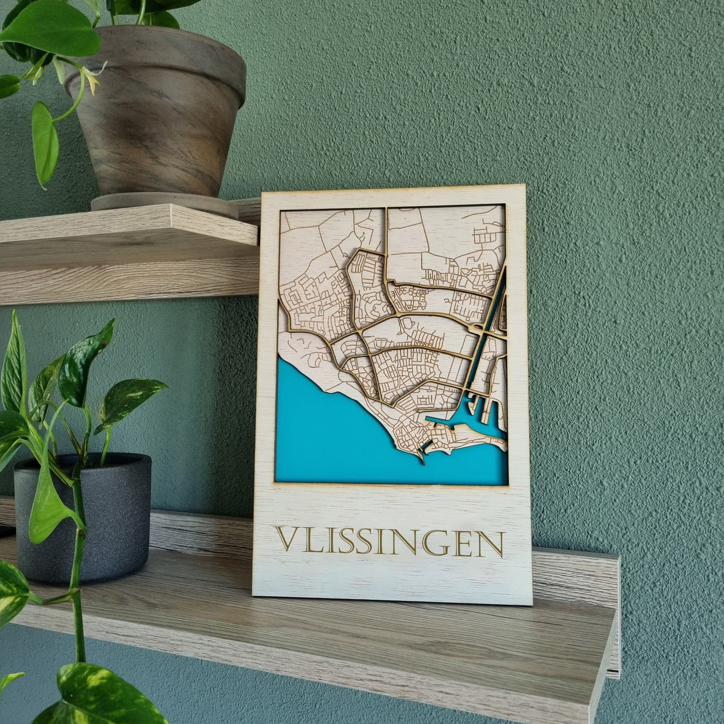 Houten stadsplattegrond - Vlissingen