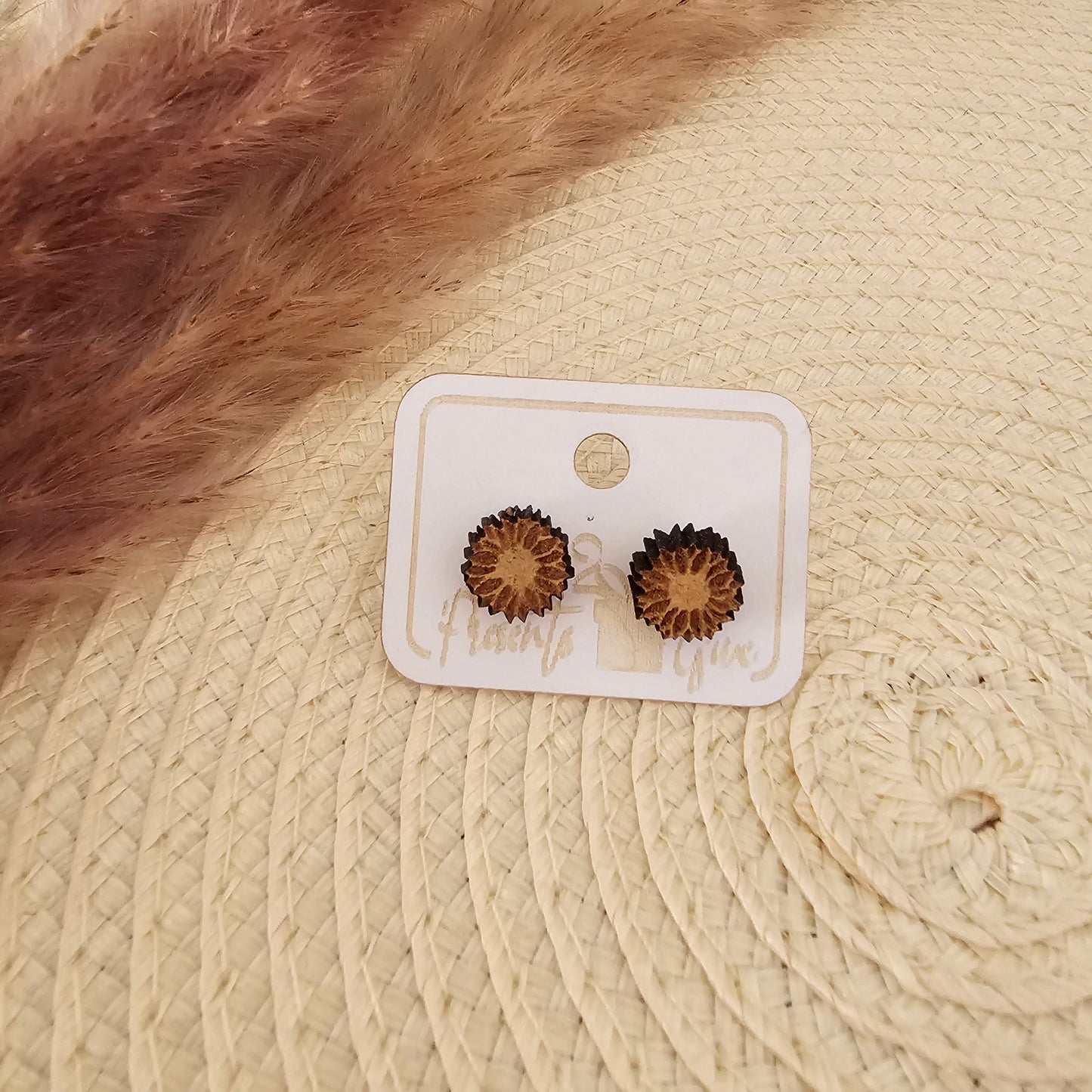 Oorbellen knopjes - zonnebloem