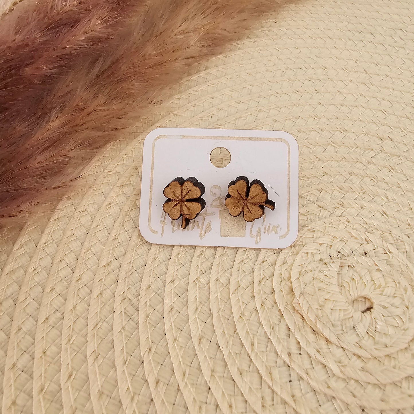 Oorbellen knopjes - klavertje