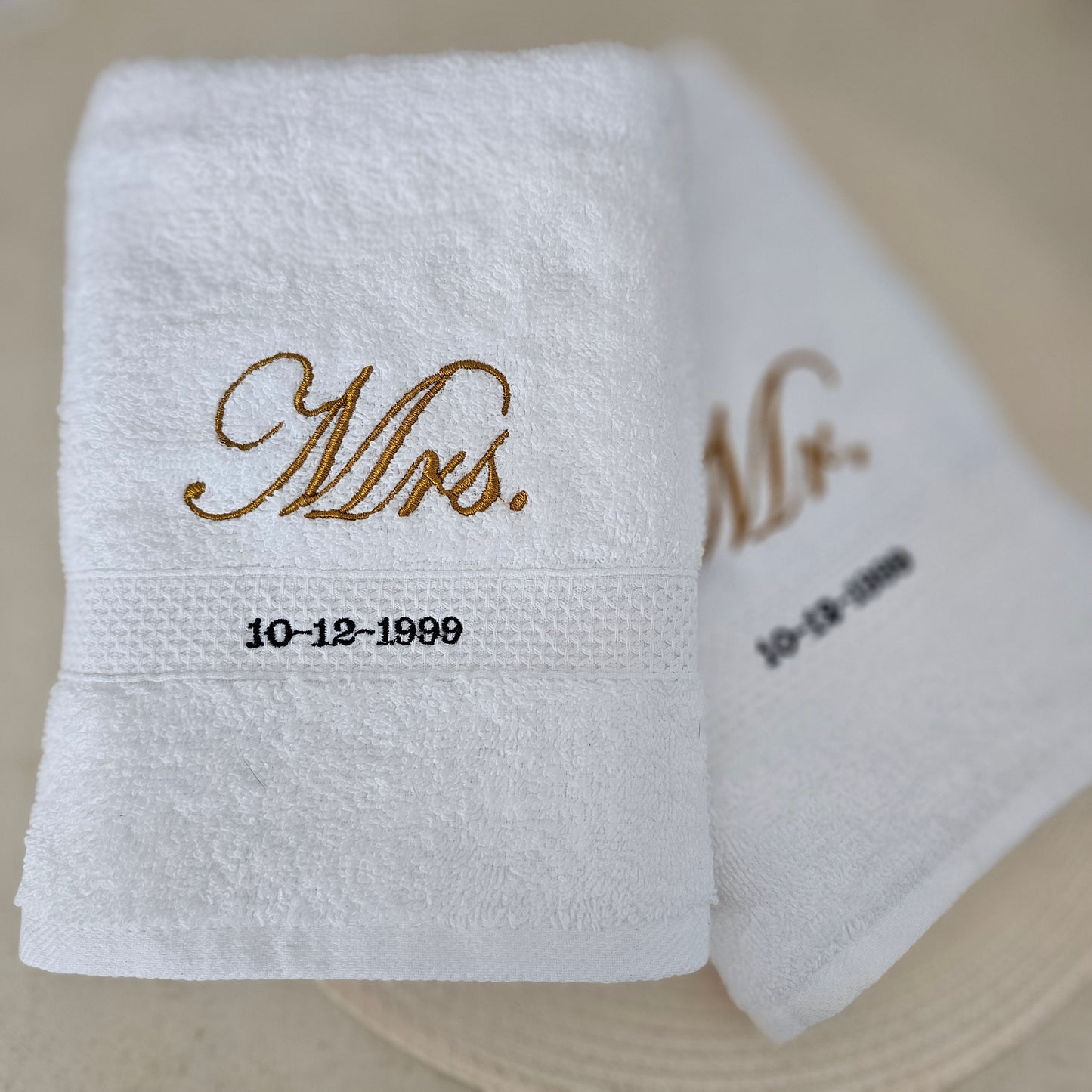 Handdoeken met tekst - Mr(s) & Mr(s)