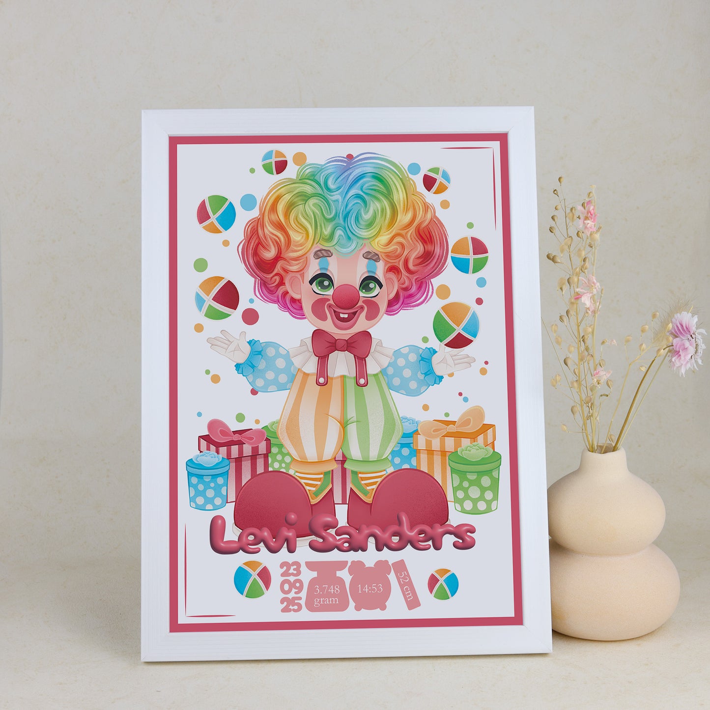 Geboorteposter - Clown