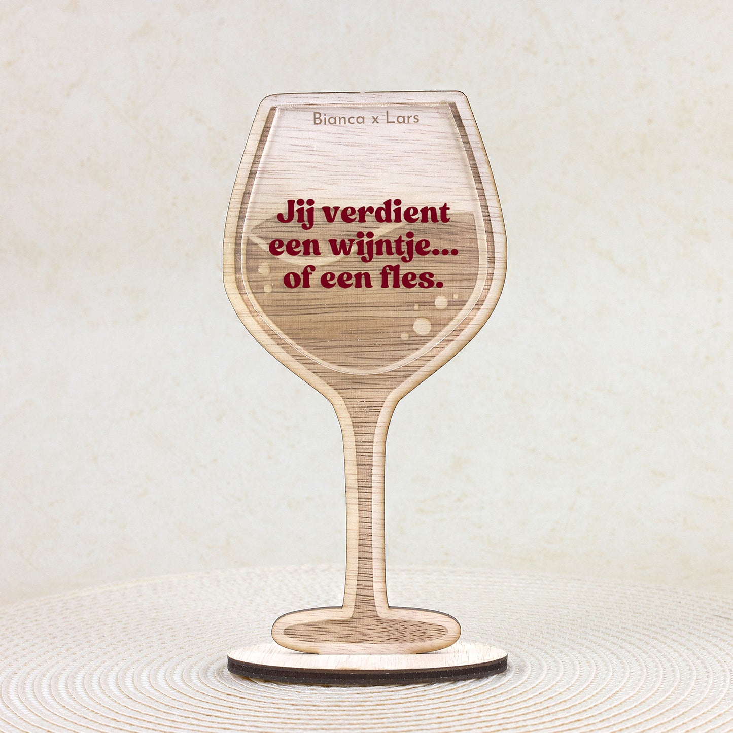 Houten wijnglas