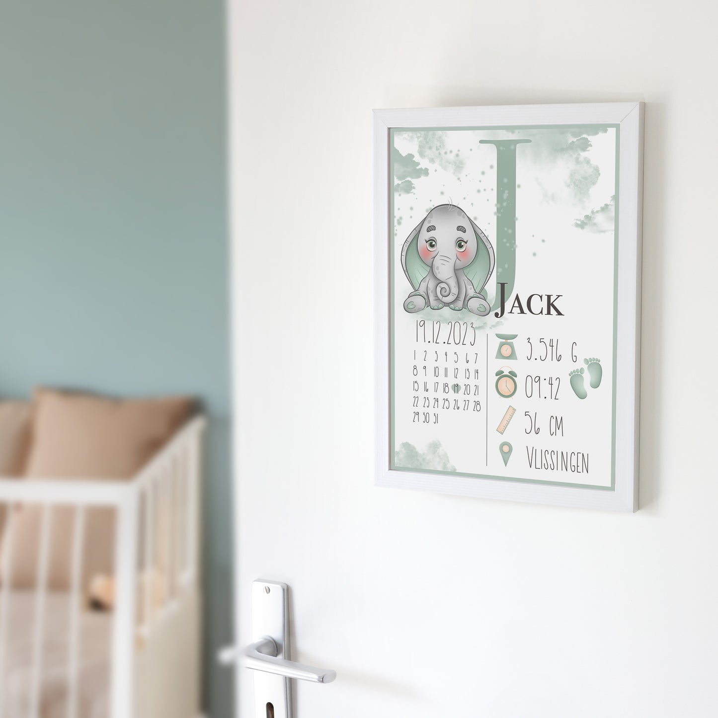 Geboorteposter - Olifant
