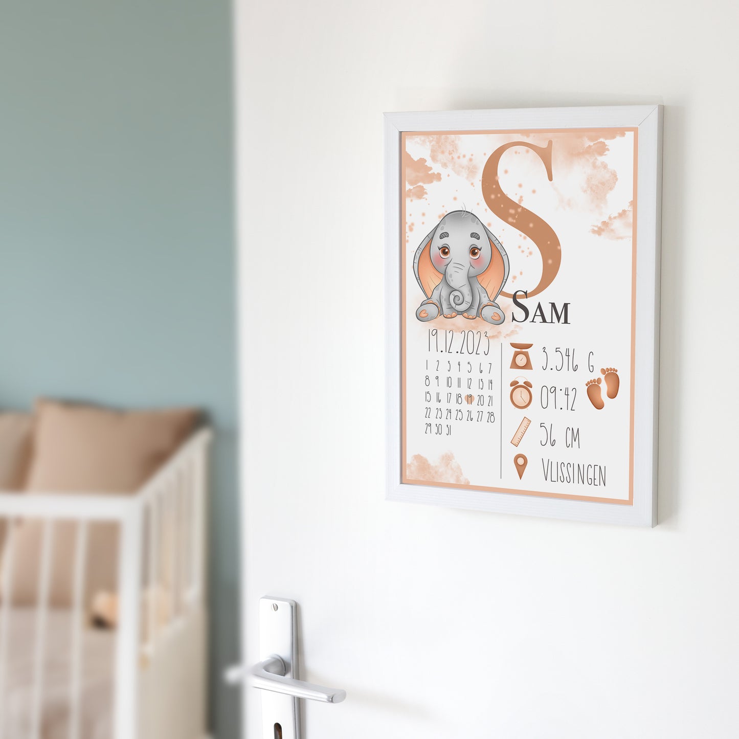 Geboorteposter - Olifant