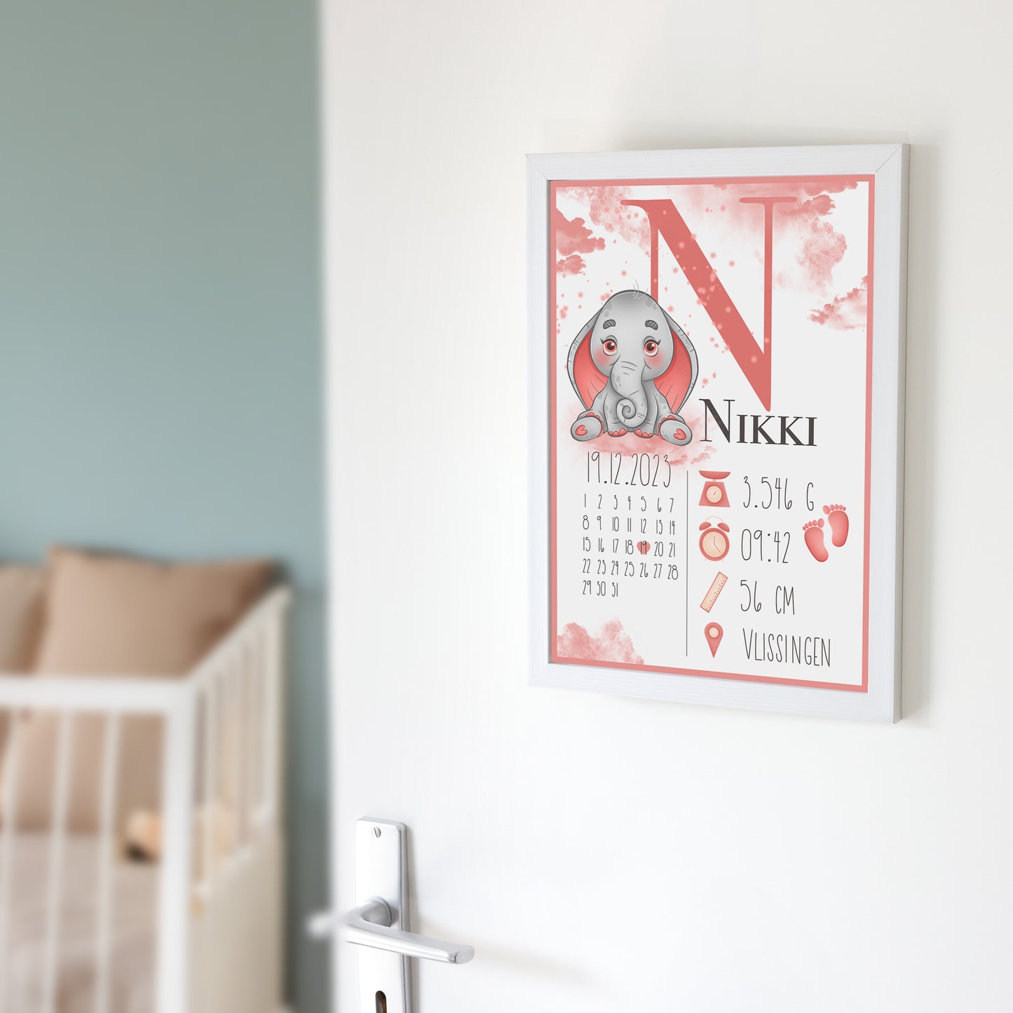 Geboorteposter - Olifant