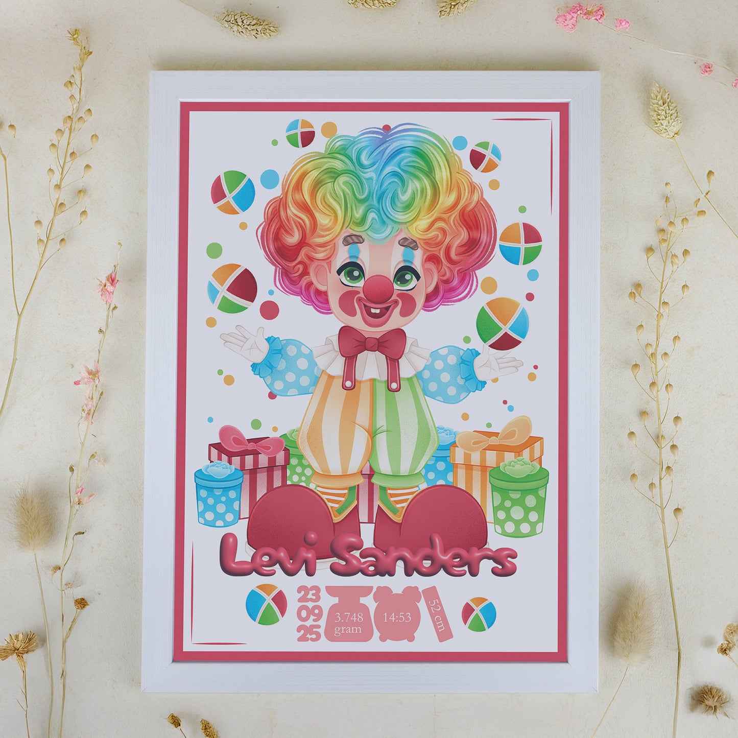 Geboorteposter - Clown