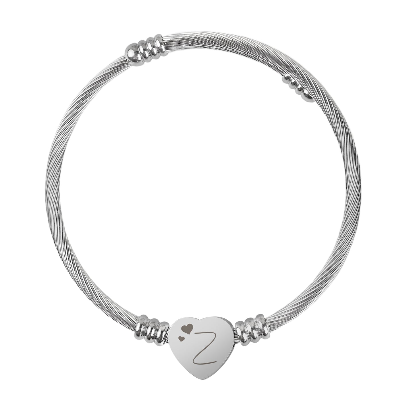 Armband Chloé zilver - Initiaal + Figuurtje