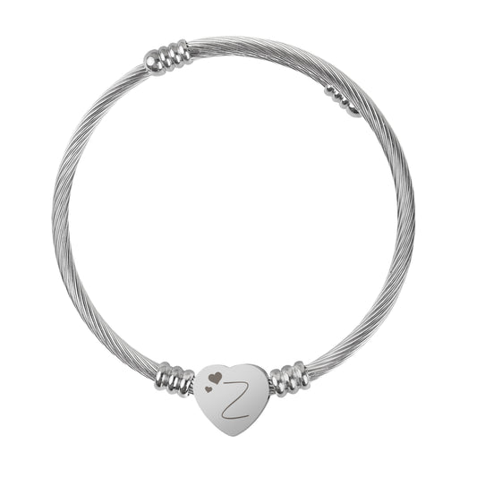 Armband Chloé zilver - Initiaal + Figuurtje