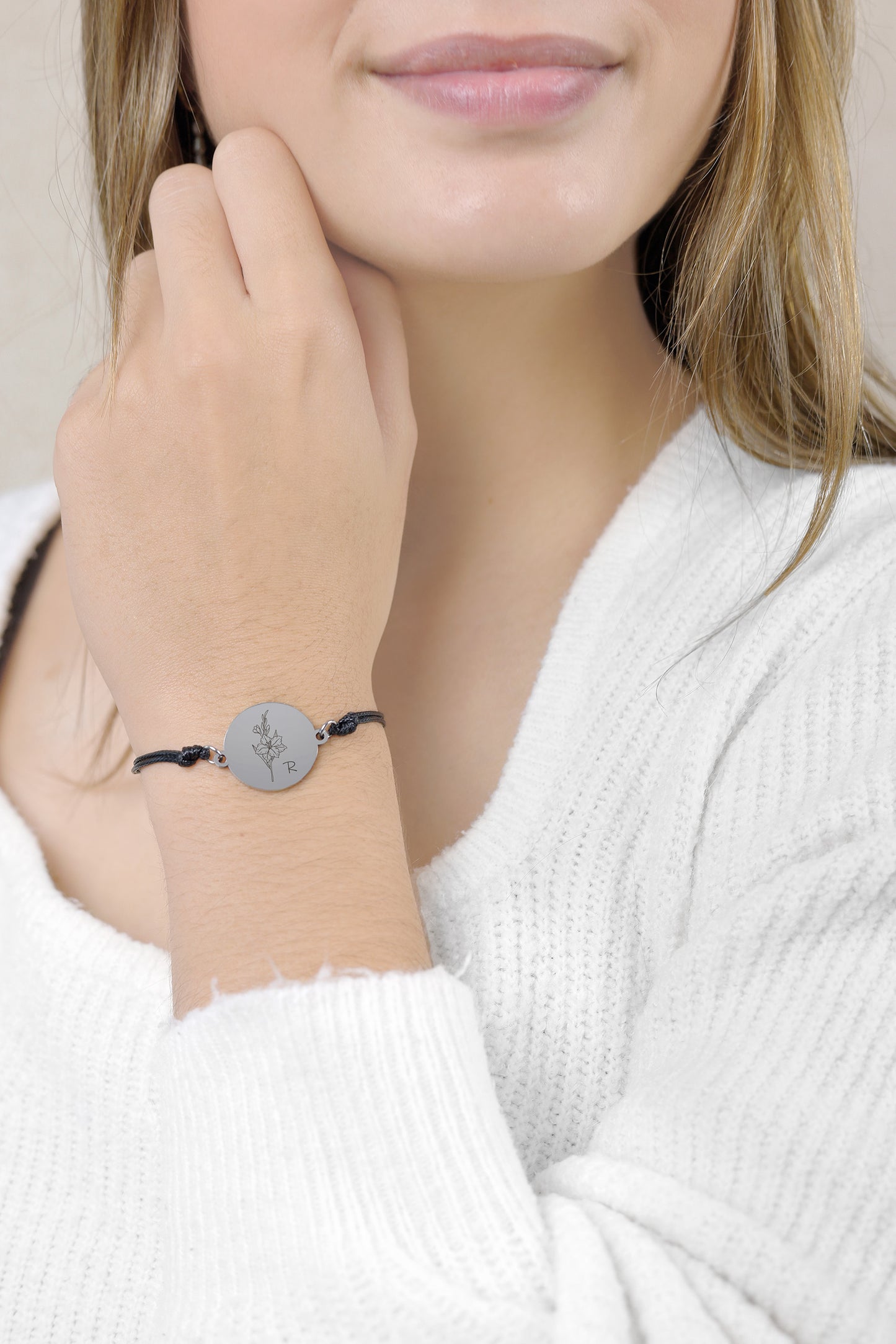 Armband Charlotte - Geboortebloem + Initiaal