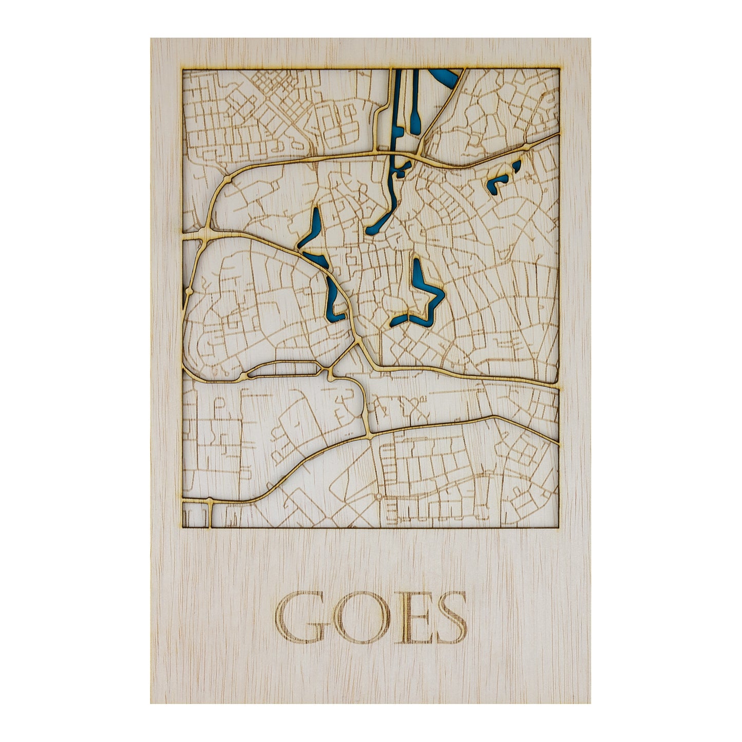 Houten stadsplattegrond - Goes
