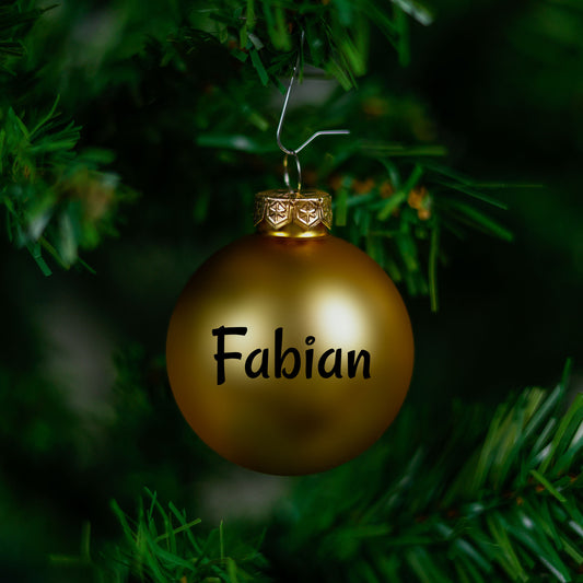 Kerstbal Goud Mat - Naam