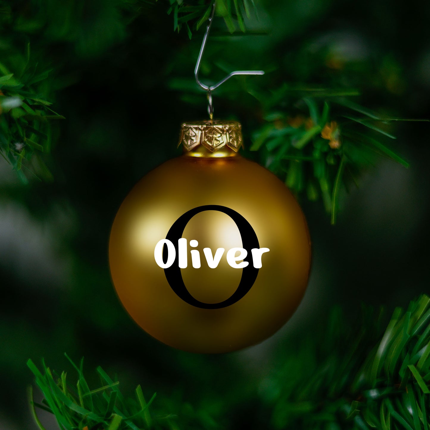 Kerstbal Goud Mat - Naam + hoofdletter