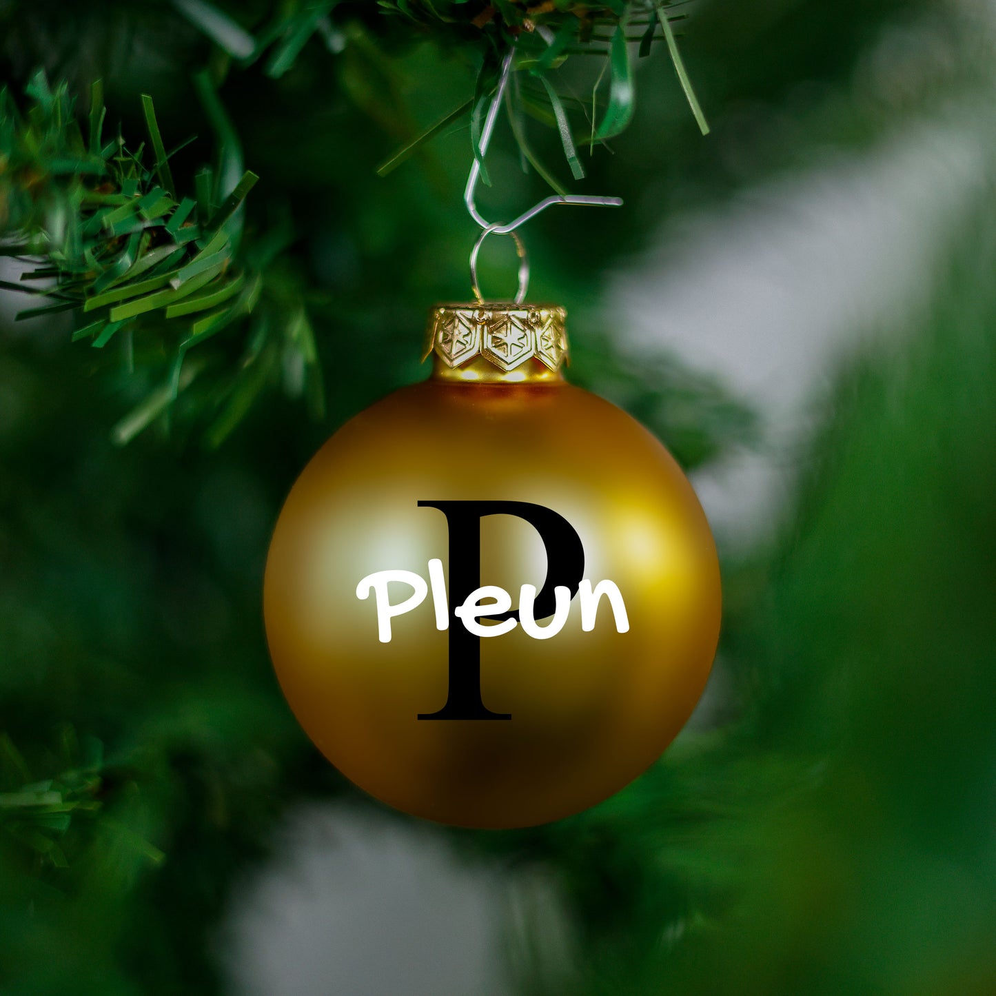 Kerstbal Goud Mat - Naam + hoofdletter