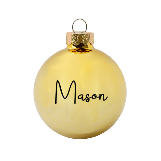 Kerstbal Goud Glans - Naam