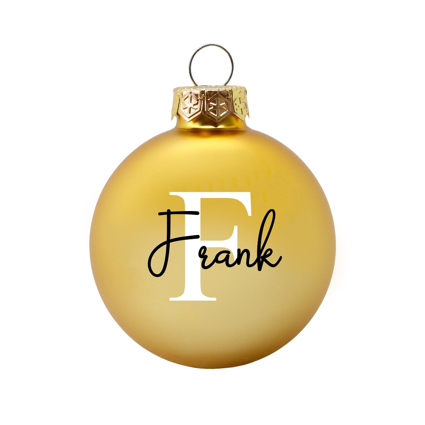 Kerstbal Goud Mat - Naam + hoofdletter