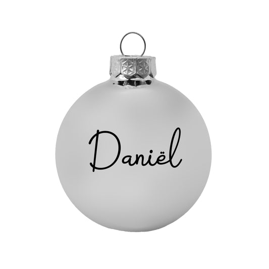 Kerstbal Zilver Glans - Naam