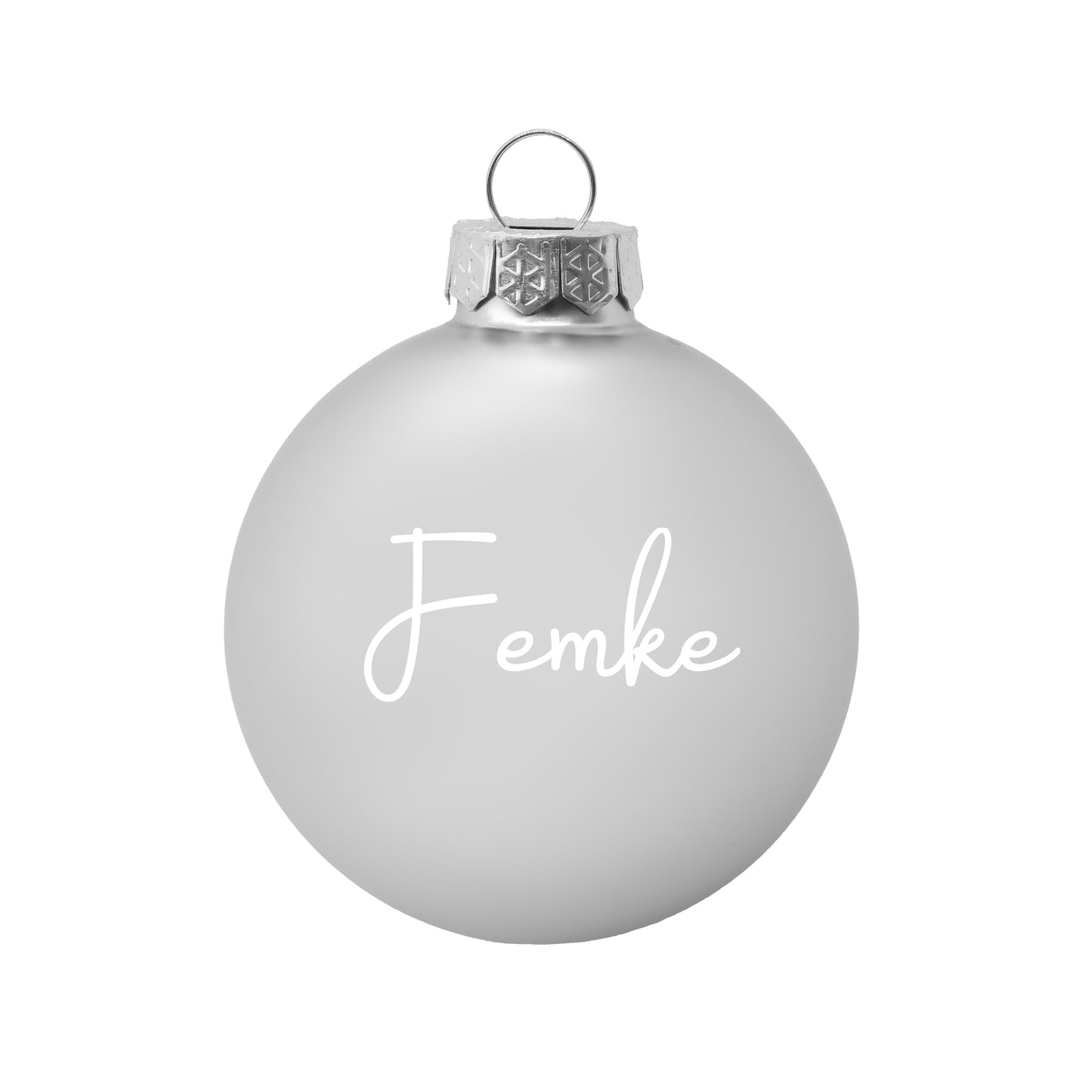 Kerstbal Zilver Mat - Naam