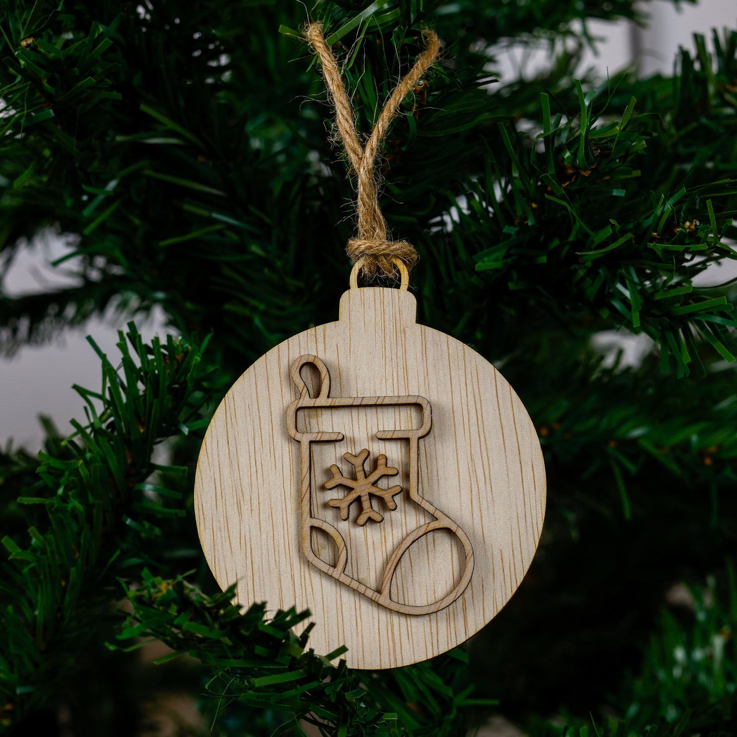 Kerstbal - Lijntekening kerstsok