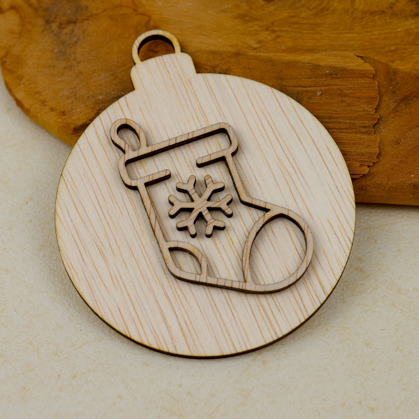 Kerstbal - Lijntekening kerstsok