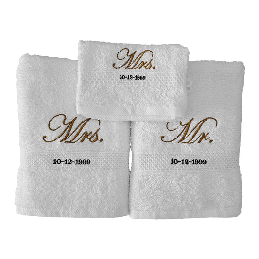Set: Handdoeken + Washandjes - Mr(s) & Mr(s)