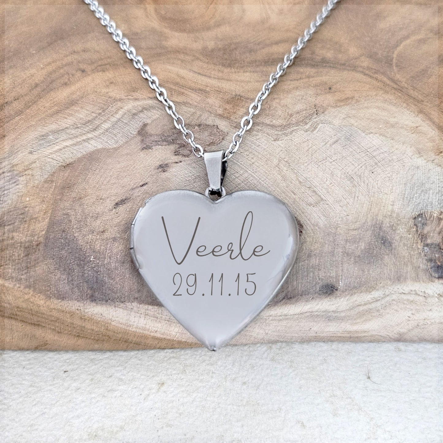 Medaillon Ketting Céleste - Naam + Datum