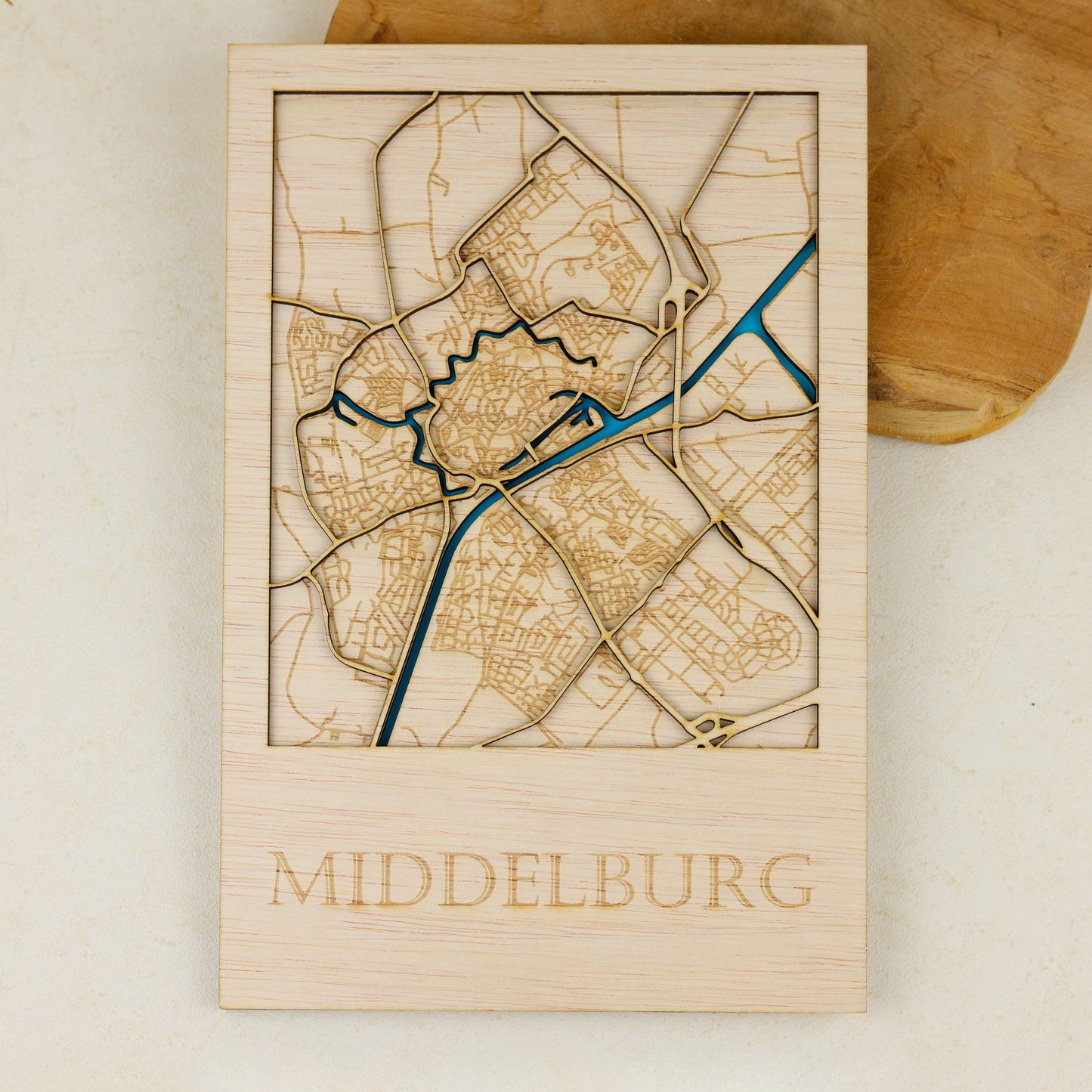 Houten stadsplattegrond - Middelburg