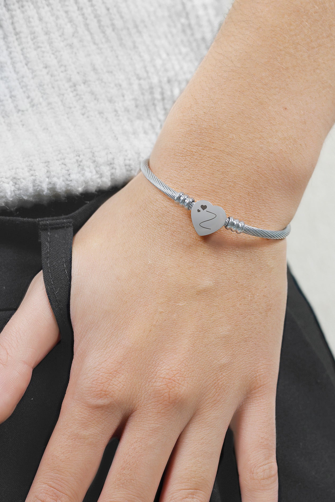 Armband Chloé zilver - Initiaal + Figuurtje