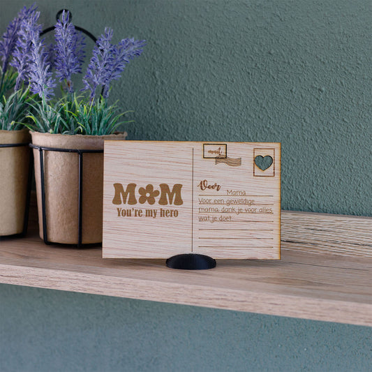 Houten kaart - MOM you're my hero