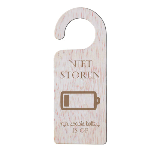 Deurhanger - Niet storen, mijn sociale batterij is op