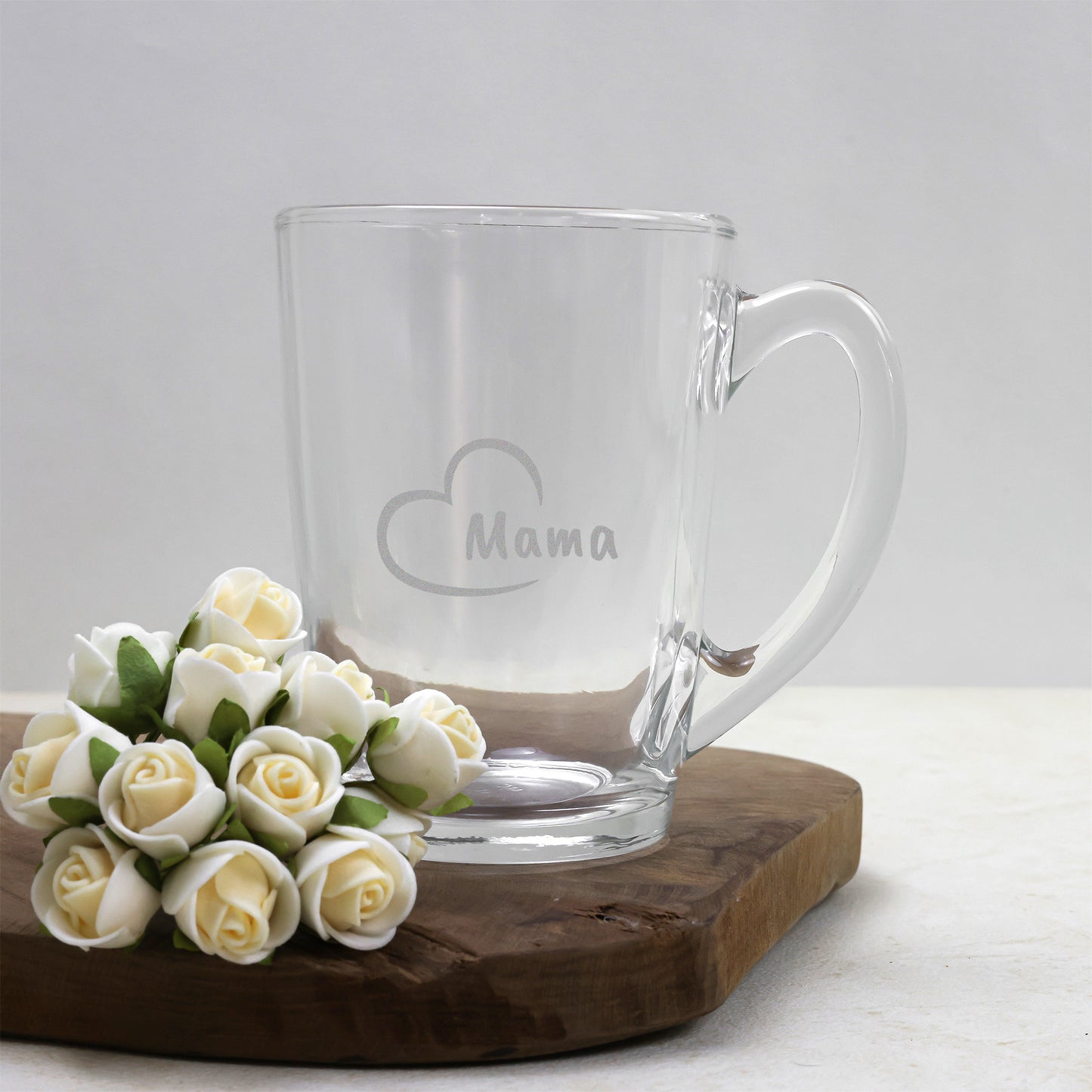 Theeglas - Naam in hartje