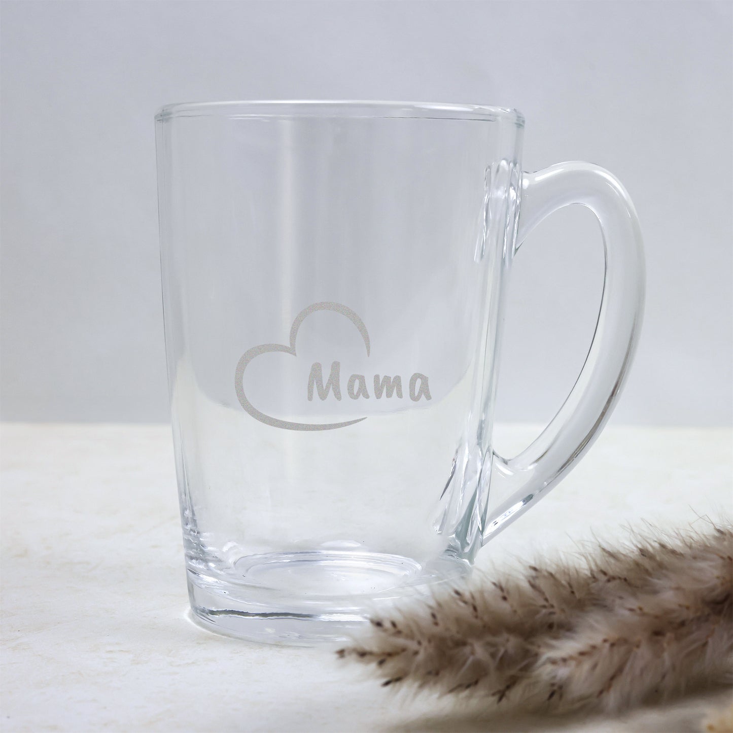 Theeglas - Naam in hartje