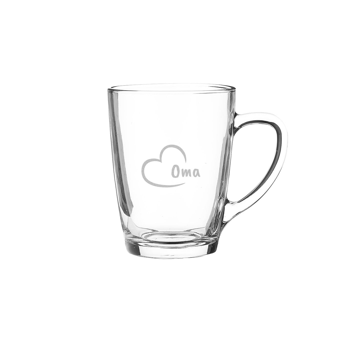 Theeglas - Naam in hartje