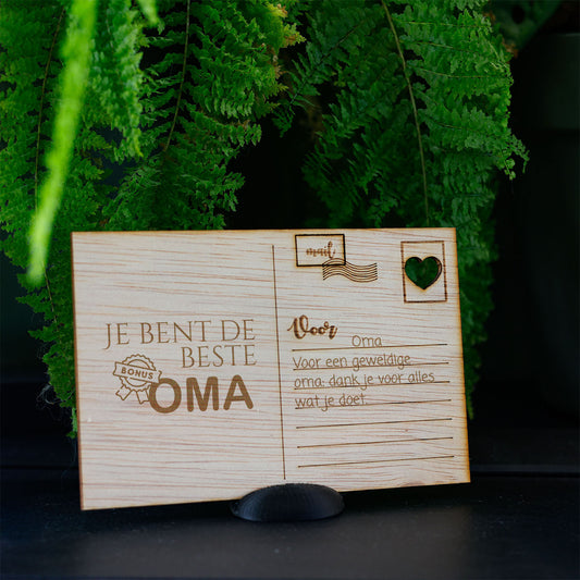 Houten kaart - Je bent de beste (bonus) OMA