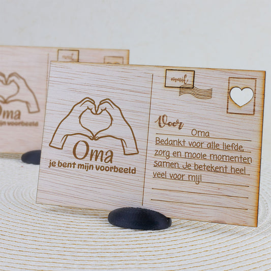 Houten kaart - Oma, je bent mijn voorbeeld