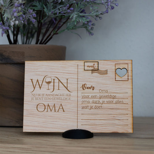 Houten kaart - Oma's WIJN