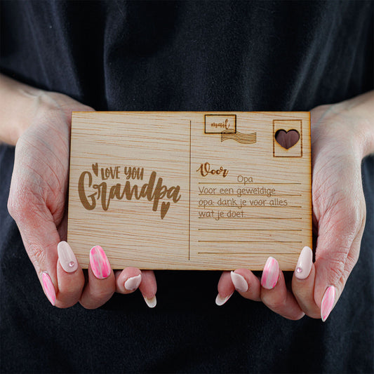 Houten kaart - I Love You Grandpa