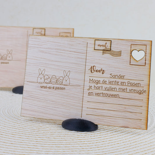 Houten kaart - Vrol-ei-k Pasen