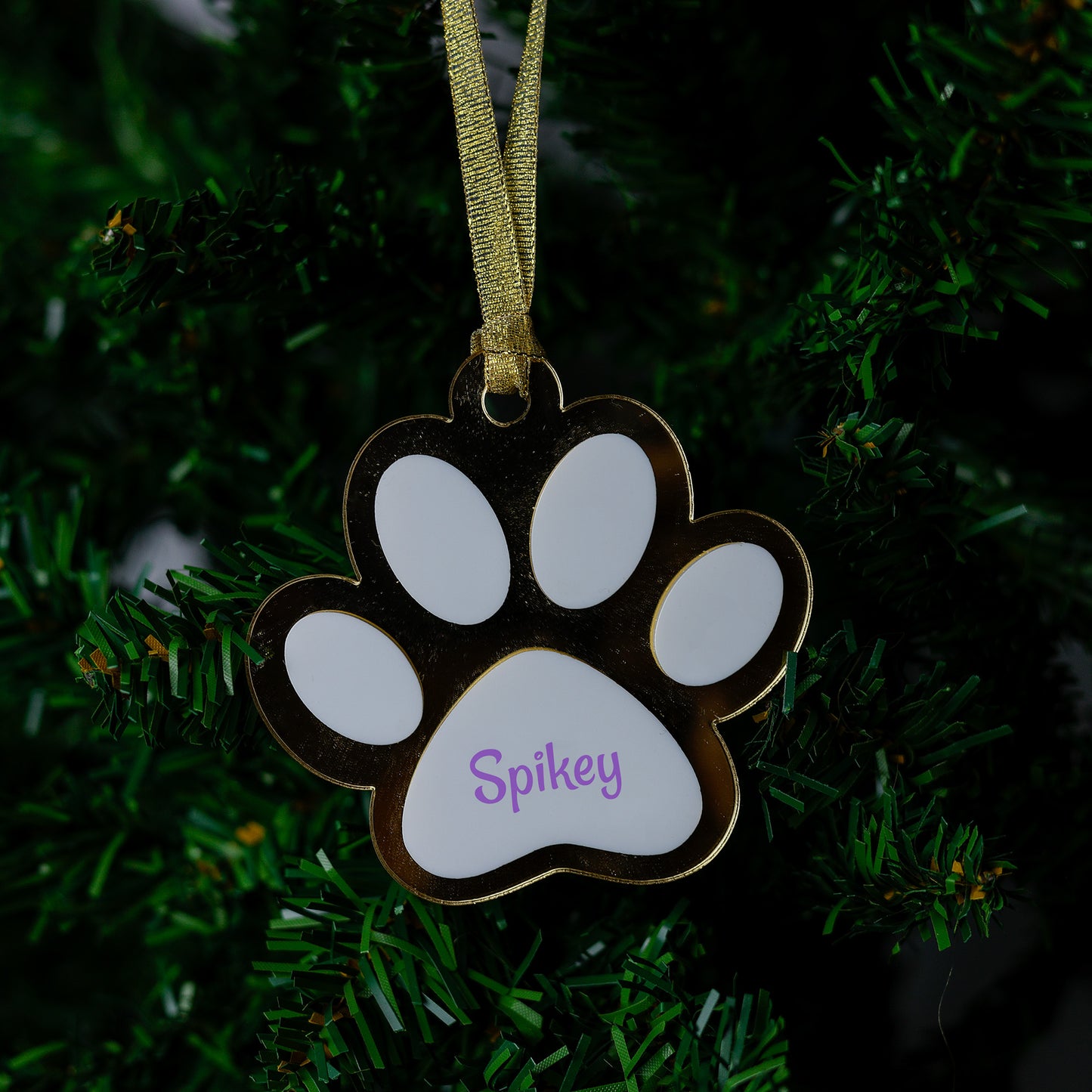 Acryl Kerstbal Goud - Pootje