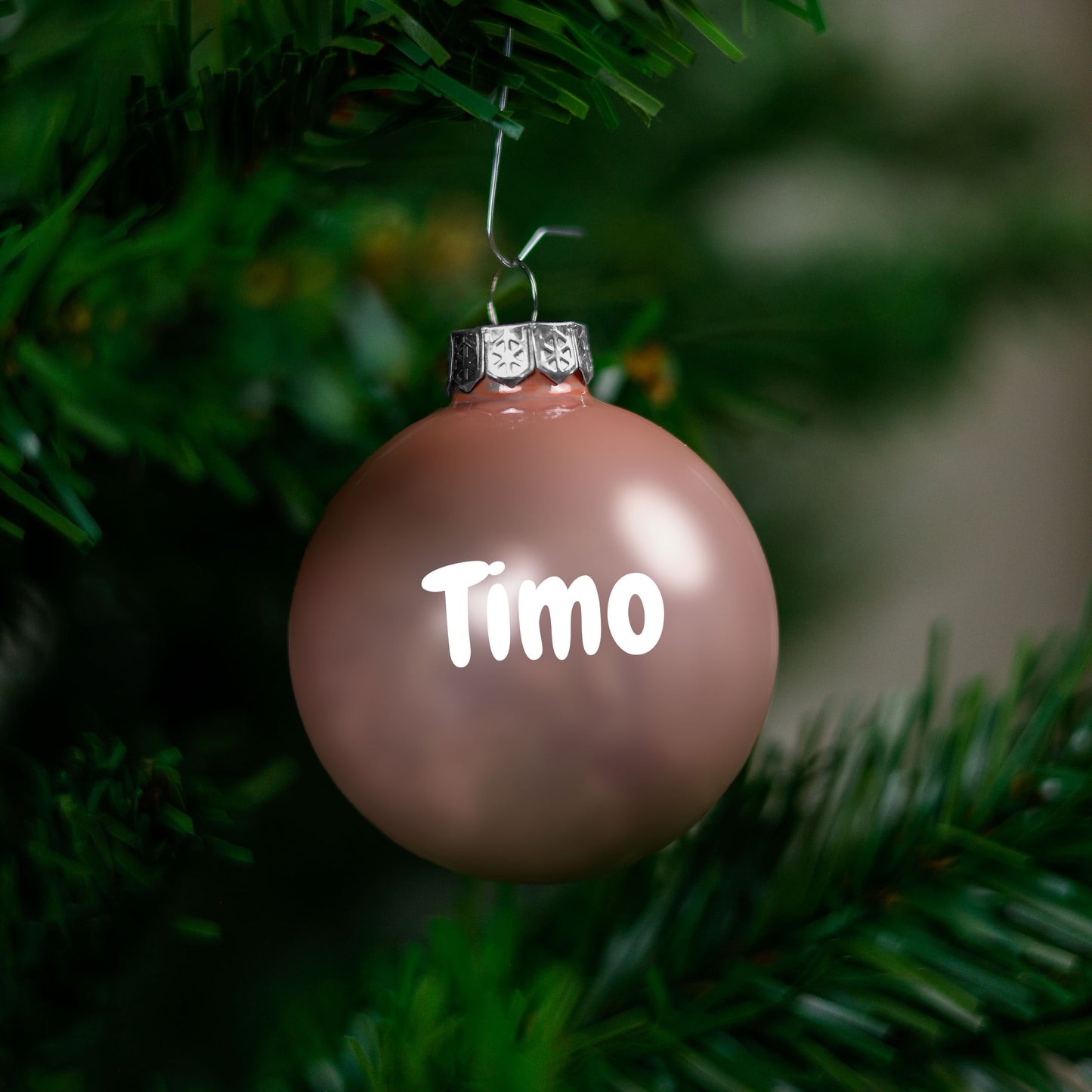 Kerstbal Roze Glans - Naam