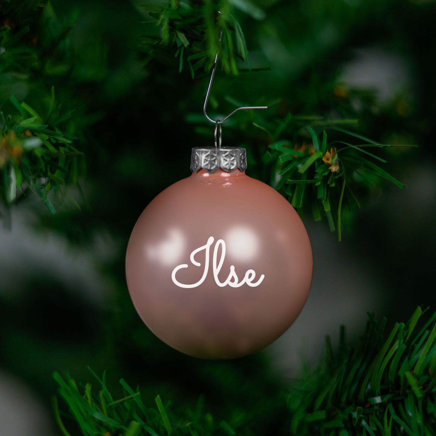 Kerstbal Roze Glans - Naam