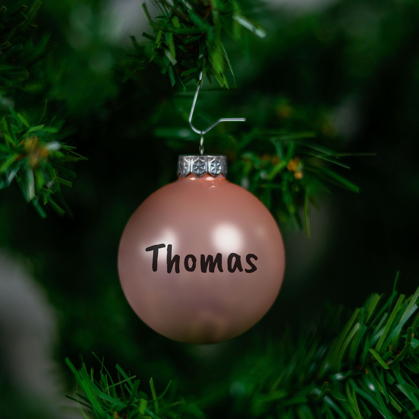 Kerstbal Roze Glans - Naam