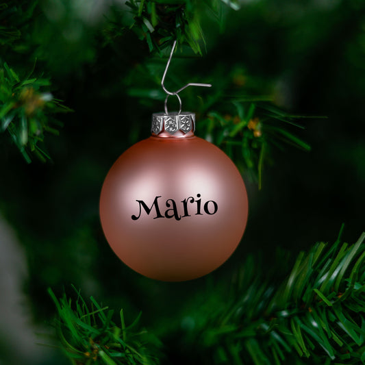 Kerstbal Roze Mat - Naam