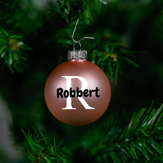Kerstbal Roze Mat - Naam + hoofdletter