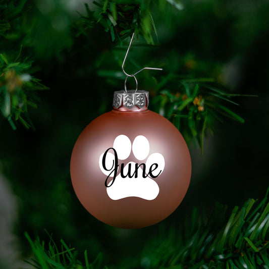 Kerstbal Roze Mat - Naam + Pootje